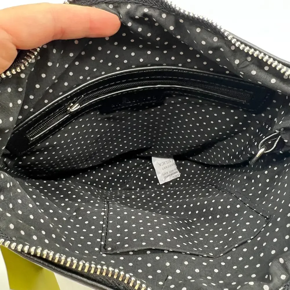 Ahdorned Double Zip Faux Leather Crossbody Black